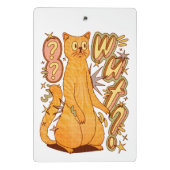 Was? / Eine Orange Cat Illustration Mini Klemmbrett (Rückseite)