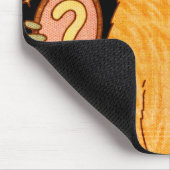 Was? / Eine Orange Cat Illustration Mousepad (Ecke)