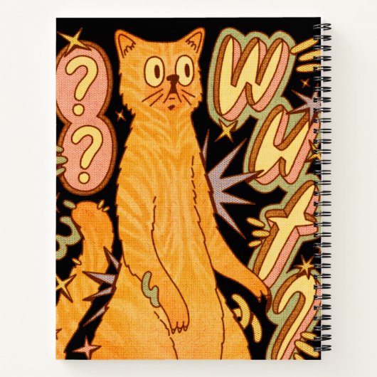 Was? / Eine Orange Cat Illustration Notizblock (Rückseite)