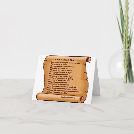 Was einen Vater macht Karte (Vorderseite)