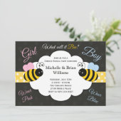 Was es Bienen-Geschlecht Party Einladung aufdeckt (Stehend Vorderseite)