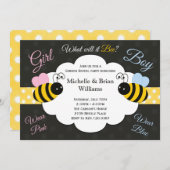 Was es Bienen-Geschlecht Party Einladung aufdeckt (Vorne/Hinten)