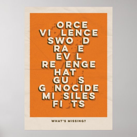 Was fehlt? Retro Poster (Vorne)