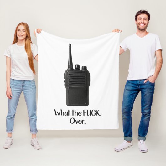 Was Fu*k über das lustige Walkie Talkie Icon Fleecedecke (Beispiel)