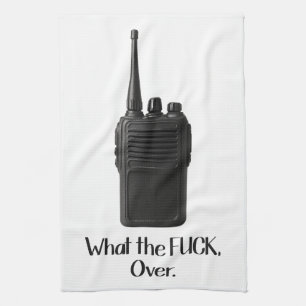 Was Fu*k über das lustige Walkie Talkie Icon Geschirrtuch