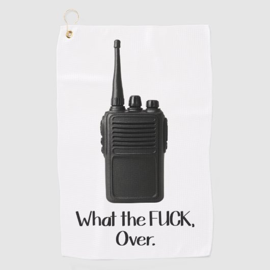Was Fu*k über das lustige Walkie Talkie Icon Golfhandtuch (Vorderseite)