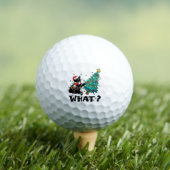 WAS Funny Black Cat Santa Pushing Weihnachtsbaum Golfball (Insitu T-Shirt)