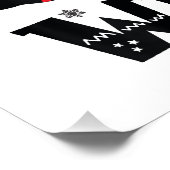 WAS Funny Black Cat Santa Pushing Weihnachtsbaum Poster (Ecke)