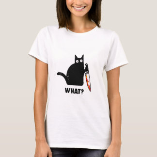 Was? Funny Black Cat T - Shirt