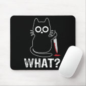 Was_ - Funny Cat mit Knife Grafik Design Mousepad (Mit Mouse)