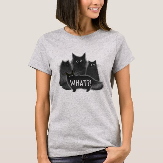 "Was?!" Funny Cat T-Shirt (Vorderseite)