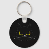 WAS?? Funny Grumpy Black Cat Key Ring Schlüsselanhänger (Vorderseite)