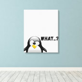 Was? - Funny Penguin Art Leinwanddruck (Insitu (Holzboden))