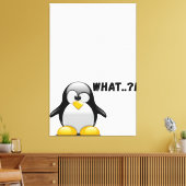 Was? - Funny Penguin Art Leinwanddruck (Insitu (Wohnzimmer))