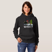 Was Funny Santa Cat Pushing Weihnachtsbaum Xmas L Hoodie (Vorne ganz)