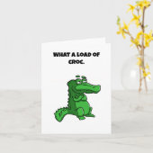 Was für ein Cartoon des Croc Funny Alligator Karte (Gelbe Blume)