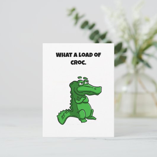 Was für ein Cartoon des Croc Funny Alligator Postkarte (Stehend Vorderseite)