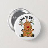 Was für ein Elch-Funny-Tier? Button (Vorne & Hinten)
