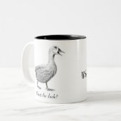 Was für ein Ente? Zweifarbige Tasse (Vorderseite Links)