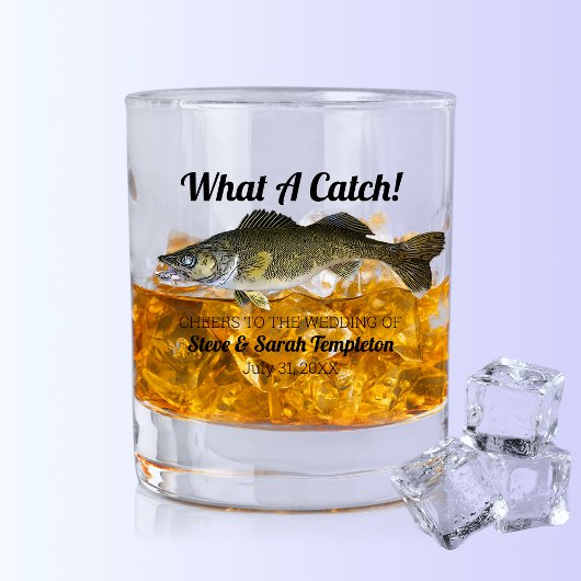 Was für ein Fang Walleye Hochzeit Datum Gefälligke Whiskyglas