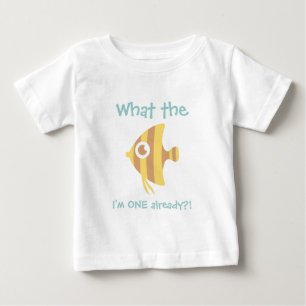 Was für ein Fisch ich bin EINS schon, Erster Gebur Baby T-shirt
