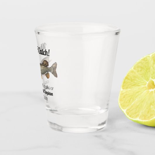 Was für ein Fisch Pike Hochzeit Datum Gefälligkeit Schnapsglas (Rechts)