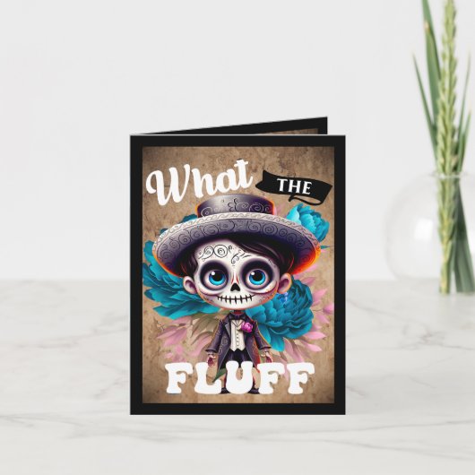 Was für ein Fluff Sugar Skull Dankeskarte (Vorderseite)