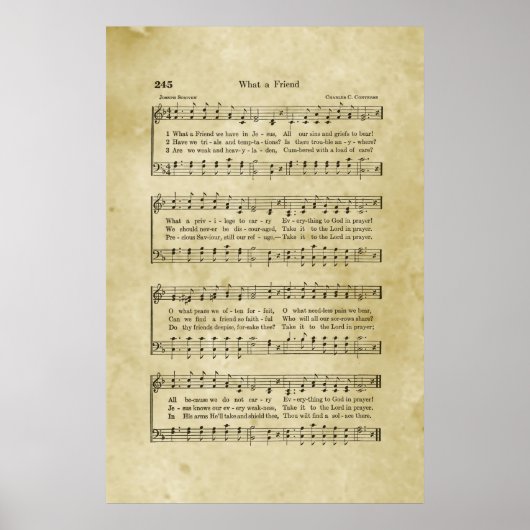 Was für ein Freund haben wir in Jesus Gospel Noten Poster (Vorne)