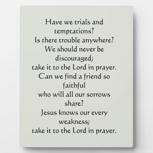 Was für ein Freund wir haben in Jesus Plaque Fotoplatte (Vorderseite)