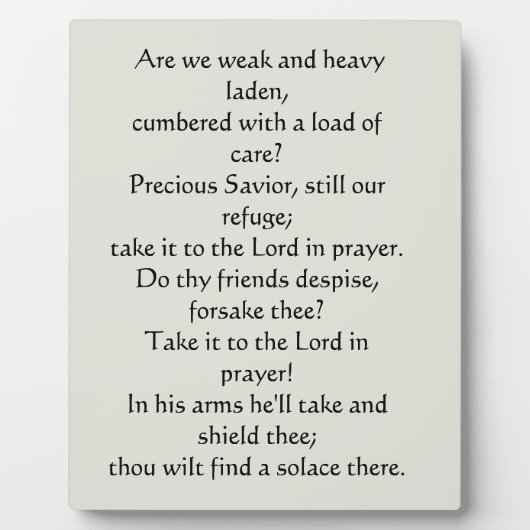 Was für ein Freund wir haben in Jesus Plaque Fotoplatte