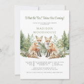 Was für ein Fuchs! Einladung von Twins Baby Shower (Vorderseite)