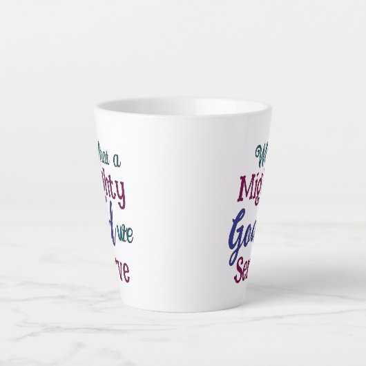 Was für ein Gott Milchtasse (Vorderseite)