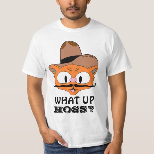 Was für ein Hoss? Country Cowboy Cat Señor Gato™ T-Shirt (Vorderseite)