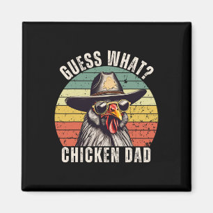 Was für ein Huhn Papa Daddy Cowboy Vatertag V Magnet