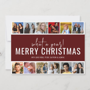 Was für ein Jahr! 12-Foto-Collage   Weihnachtsfeie Feiertagskarte
