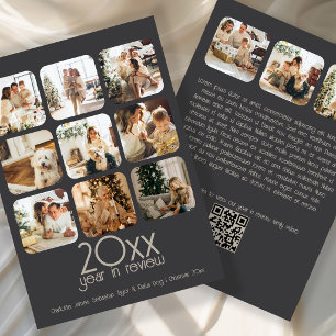 Was für ein Jahr 12 Foto Text QR Code Personalisie Feiertagskarte