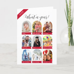 Was für ein Jahr, 9 Foto Collage Holiday Card Feiertagskarte