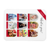 Was für ein Jahr, 9 Foto Collage Holiday Card Magnet (Horizontal)