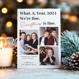 Was für ein Jahr alles ist gut Modernes 3-Foto Feiertagskarte