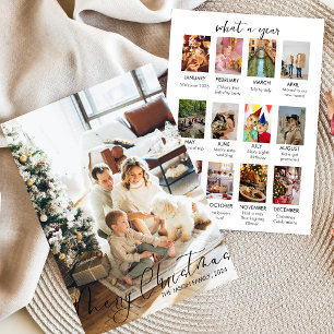 Was für ein Jahr Einfache Fotocollage Weihnachtska Einladung