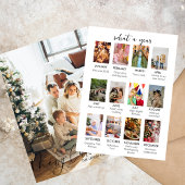 Was für ein Jahr Einfaches Foto sammelt Weihnachts Einladung