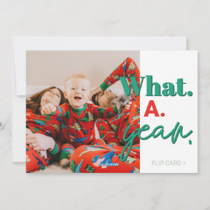 Was für ein Jahr Familien-Weihnachts-Feiertags-Fot Feiertagskarte