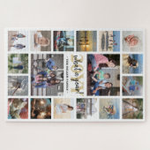 Was für ein Jahr Foto Collage White & Gold Weihnac Puzzle (Horizontal)