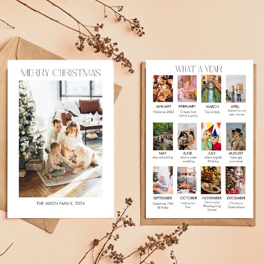 Was für ein Jahr Foto in der Familie sammelt Weihn Einladung