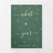 Was für ein Jahr Foto Jahr für grüne Überprüfung Dreifach Gefaltete Urlaubskarte (Cover)