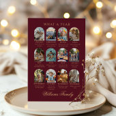 Was für ein Jahr Foto Weihnachten Karo Klassisches Folieneinladung