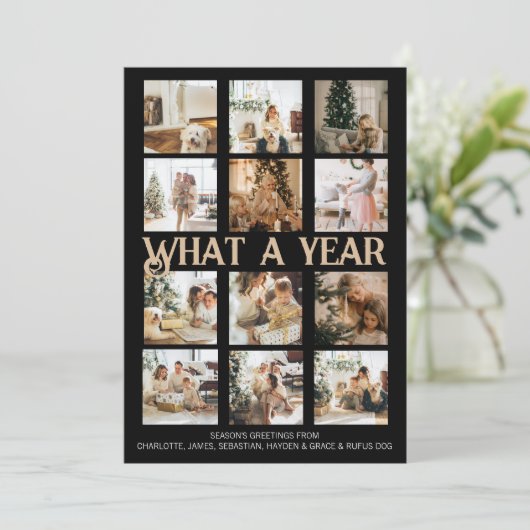 Was für ein Jahr Foto Weihnachten Personalisiert (Stehend Vorderseite)