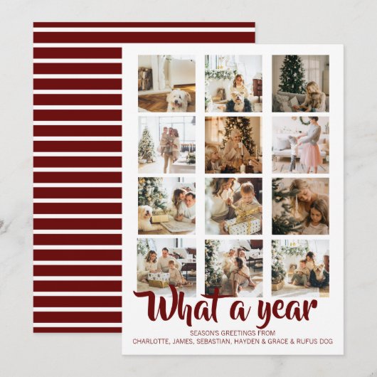 Was für ein Jahr Foto Weihnachten Personalisiert (Vorne/Hinten)