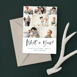 Was für ein Jahr FotoCollage Review einer modernen Feiertagskarte