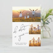 Was für ein Jahr frohe Weihnachten Neujahr Foto Ur (Stehend Vorderseite)